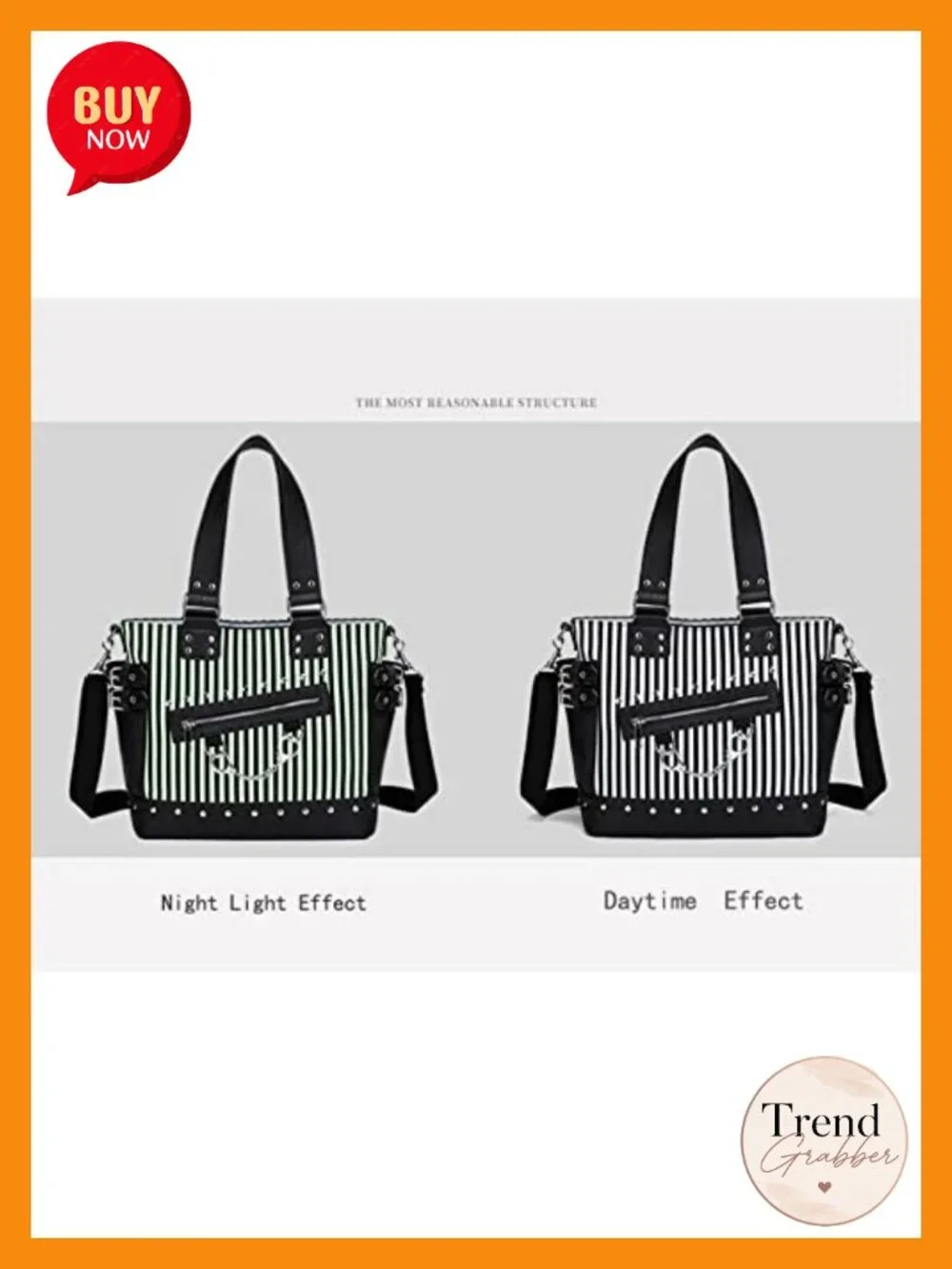 Gothic Canvas Backpack Luminous Skull Crossbody Bag Zipper Shoulder Bag